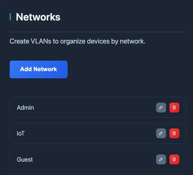 Smart Home Planner networks screenshot
